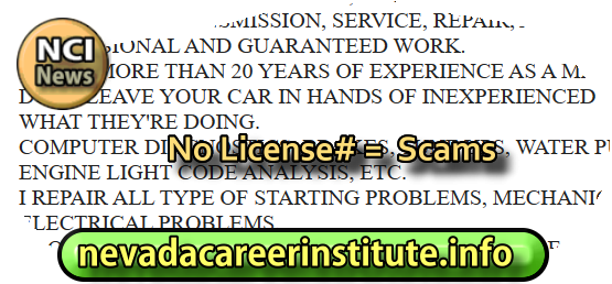 Las Vegas Craigslist Auto Repair Scams